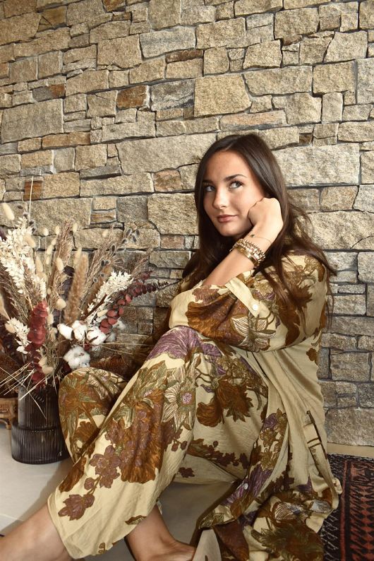 Lotus Oriental Wide Leg Pant Cedar